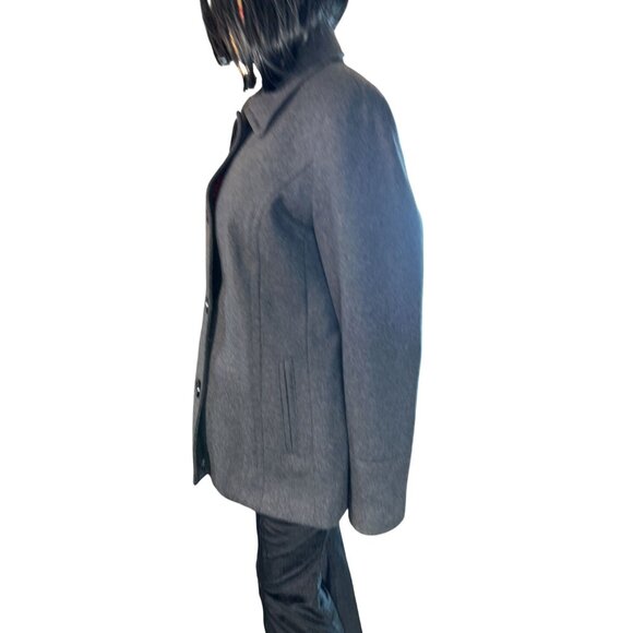 Nautica Womens Wool Blend Pea Coat Size M Gray Preppy Academia Countryside - Picture 4 of 8